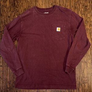 Carhartt Long Sleeve Pocket Tee - Maroon